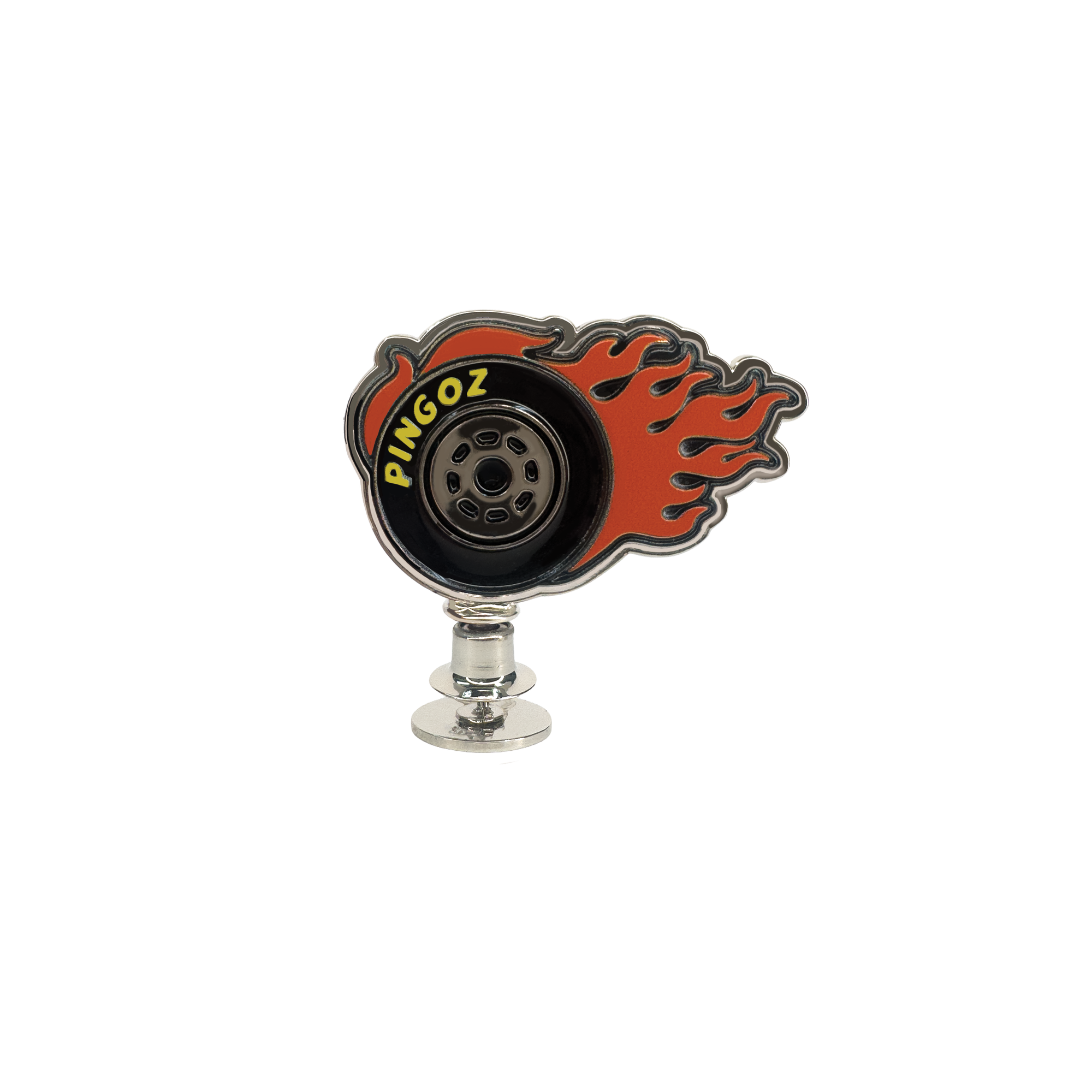Pingoz Flaming Tire Brim Pin